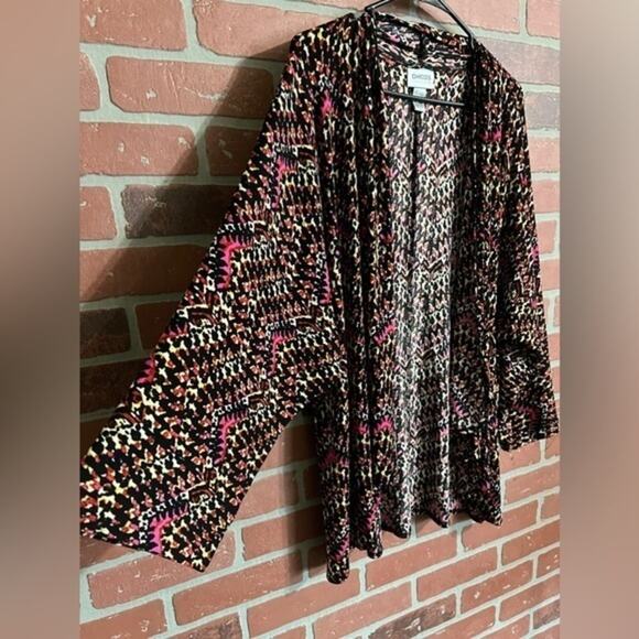 Chico’s | Multicolored Ribbed Open Cardigan - Picture 3 of 6